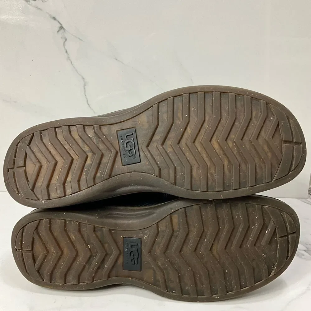 UGG Black Leather Ankle Boots